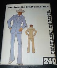 Vintage Authentic Patterns #240 Mens Tailored Western Suit Size 40/34 Uncut picture