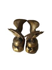 Vintage Pair American Eagle on Globe 7” Bookends Cornell 1062 Bronze Look picture