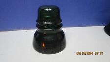 Vintage Brookfield Insulator Glass Dark Green Mold Marks 4 by 3 1/2 picture