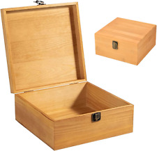 Bamboo Wooden Storage Box Container with Hinged Lid and Front Clasp, Extra Large picture