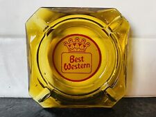 Vintage Best Western Amber Glass Logo Ashtray  picture