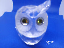 pre owned swarovski 2.5 in.owl 1 defect,1 horn missing green eyes picture