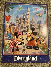 Vintage Disney Disneyland Castle Poster 18” X 24” NOS Mickey Pluto Goofy picture