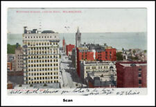 Vintage 3.5 X 5.5 Post Card, Wisconsin Street Milwaukee Wisconsin 1906 #S039 picture