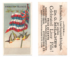 1890s H628 McLane's Liver Pills FLAGS All Nations Card ~Hawaiian Islands ~HAWAII picture
