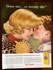 1958 MISS CLAIROL Hair Color Vintage Print Ad Does She or Doesn't She picture