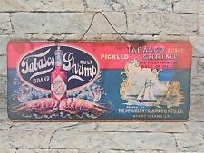 Vintage Tabasco Brand Gulf Shrimp Sign Pickled Shrimp  picture
