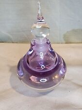 VANDERMARK Vintage 1983 Art Glass Purple Perfume Bottle & Stopper, NICE picture