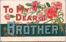 Vintage Large Letter Embossed Postcard 