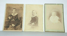 Antique Photographs Cabinet Card Photos Seated Kids Girl Baby Children Lot of 3  picture