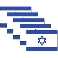 Israel Israeli Flag Magnet Decal, 4x6 Inches, 5 Pack, Blue and White picture