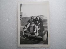 VINTAGE PHOTO 1940's  5 X 3.5~PRETTY GIRLS AND OLD CAR picture