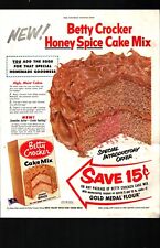Vintage 1950s Betty Crocker Cake Mix Print Ad honey spice d9 picture