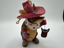Armadillo Cowboy Figurine With Saddle And Rope Ornament Figure Western H picture