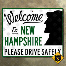 Welcome to New Hampshire highway road sign state line 1950s old man 12x9 picture