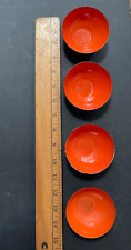 Lot Of 4, VTG MCM  KRENIT Small Orange Enamel miniature Bowls  Krenchel Denmark picture