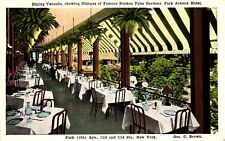 Postcard dining veranda, famous sunken Palm Garden Park Ave. hotel, New York picture