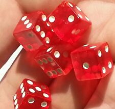 Vintage Crisloid cheater Red Lucite dice. 5 dice 1/2