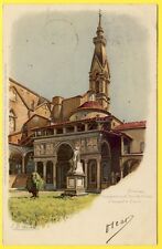 cpa Litho ITALY Signed E. BENSA FIRENZE FLORENCE Bell Tower and Chapel MADZI picture