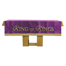 Maltese Cross Jacquard Church Altar Frontal Purple 72 in x 52 in King of Kings picture