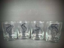 Vintage Trout Salmon Walleye Muskie Lowball Sportsman Series Glasses Set Of 4 picture