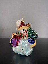 Christopher Radko Chubby Cheer Delivery Snowman 5 Inch Christmas Ornament QVC picture