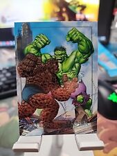 1992 Skybox Marvel Masterpieces THING vs HULK Battle Spectra Foil #1-D picture
