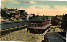 Railroad Station Haverhill MA Divided Postcard c1910 picture