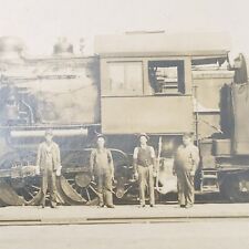 Antique 1904-1918 AZO RPPC CB&Q Railroad Locomotive Train w/ Conductors Postcard picture
