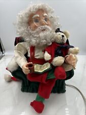 VTG Electric Animated Christmas Santa Figurine In Chair Head Turns WORKS picture