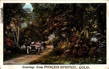 Greetings From Poncho Springs, Colorado CO Early Car Nyce Mfg. advertising picture