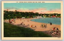 Onset, Massachusetts MA - Bathing Beach Showing New Pier  - Vintage Postcard picture