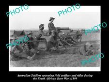OLD LARGE HISTORIC PHOTO OF AUSTRALIAN BOER WAR SOLDIERS WITH ARTILLERY 1899 picture