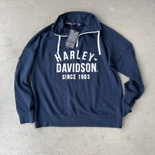 nwt harley davidson garage slim fit knit pullover navy size XL d2 picture