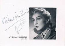 Hélène Perdrière 1912-92 autograph signed magazine picture 4x5.5