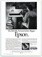 1981 Epson Print Ad MX-100 Printer Not Just Better Bigger Office Desk Book Stack picture