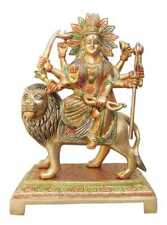 Devi Mata Brass Statue Durga Maa Idol Hindu Deity Religious Sculpture 12.5 Inch picture