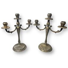 Vintage 800 Silver 12 1/4” Candelabra Pair Made in Italy picture
