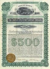 Central City Street Railroad Co. - $500 Uncanceled Macon, Georgia Gold Bond - Ra picture
