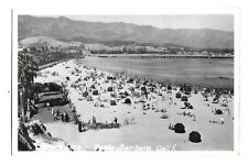 postcard rppc santa barbara, ca. beach and pier 1950's picture