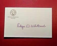 Edgar D Whitcomb Governor of Indiana Signed, Signature Card picture