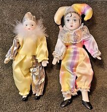 Two (2) Jester Clown Porcelain Dolls 7