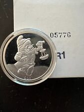 1 oz .999 Silver Disney DOC Snow White 50th Anniversary Coin + Box & COA picture