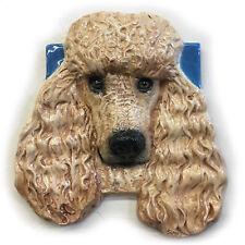 Standard Poodle Ceramic Dog Pet Portrait tile handmade sculpture Alexander Art picture