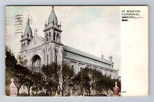 Winnipeg-Manitoba, St Boniface Cathedral, Antique Vintage Souvenir Postcard picture