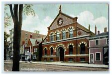 1909 View of Public Library in Portland ME Antique Posted Postcard picture