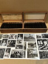 2 Antique Wooden Boxes Late Victorian/edwardian Glass Plate Negatives, 65 Slides picture