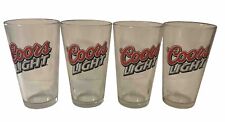 Lot of 4 Coors Light Beer Bar Pub Pounder Glasses 16 oz  5 7/8