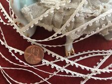Antique Vintage Lace- TINY VINTAGE EYELASH PICOT EDGING LACE TRIM  4 YDS  *DOLLS picture