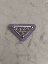Prada Milano Logo Small Button Plate Metal Emblem Triangle Plate Purple/Silver picture